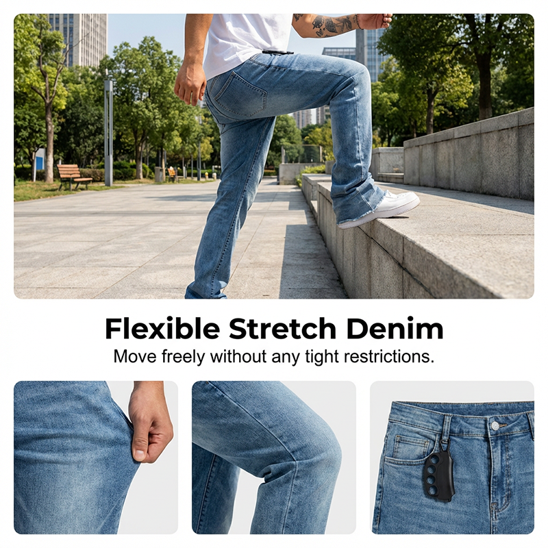 Men's Streetwear Style Flare Jeans