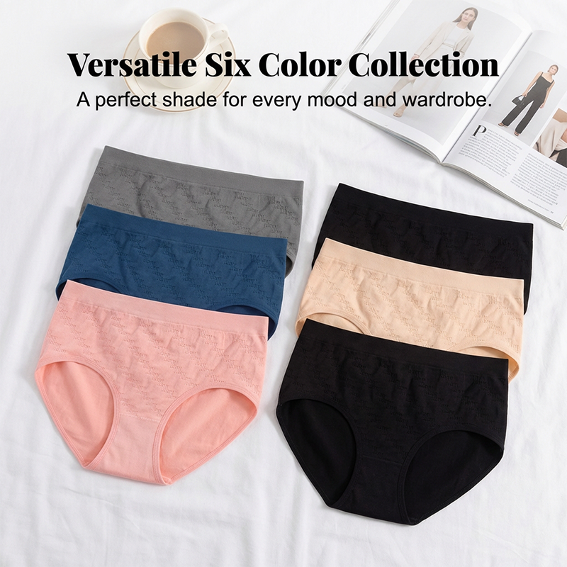 6-Pack Women's Mid-Rise Seamless Comfort Panties