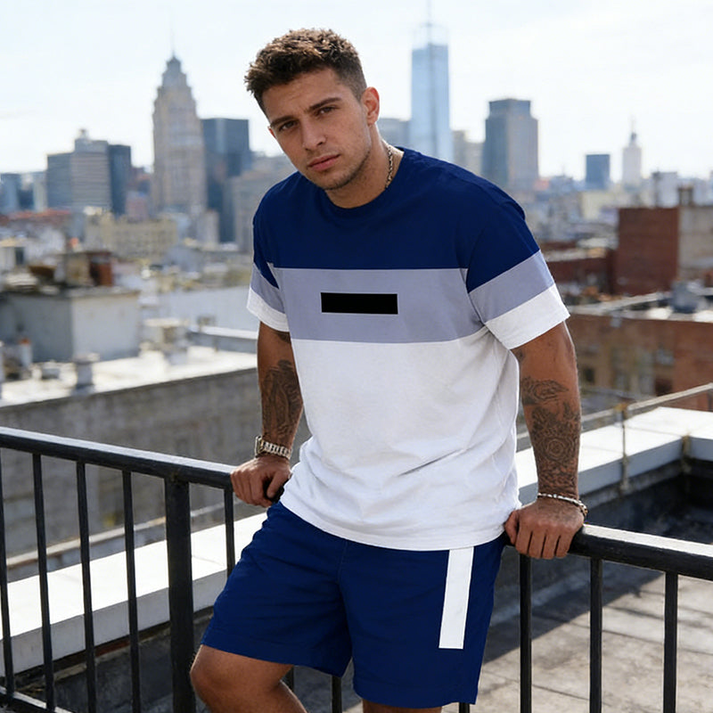 Men's Casual T-Shirt & Shorts 2-Piece Set