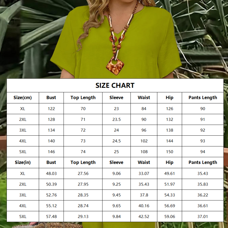 💎 Women's Casual Short-Sleeve Top and Wide-Leg Pants Set💎 Relaxed Fit, Breathable Fabric & V-Neck Design ✨