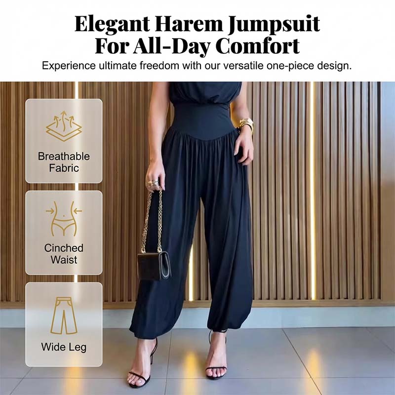💎 -50% on Elegant High Waist Jumpsuit！💎 Padded Shoulders, Corset Waist & Dramatic High-Slit for a Powerful Statement✨
