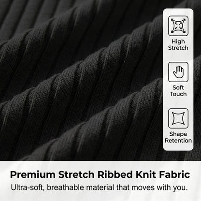 👕 LIMITED-TIME 50% OFF! ⚡ Men’s Ribbed Zip-Up Shirt – Muscle Fit, Stretch Knit, Modern Collar 🆒
