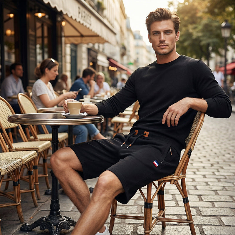 Men's Casual Drawstring Shorts with Zipper Pockets