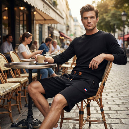 Men's Casual Drawstring Shorts with Zipper Pockets