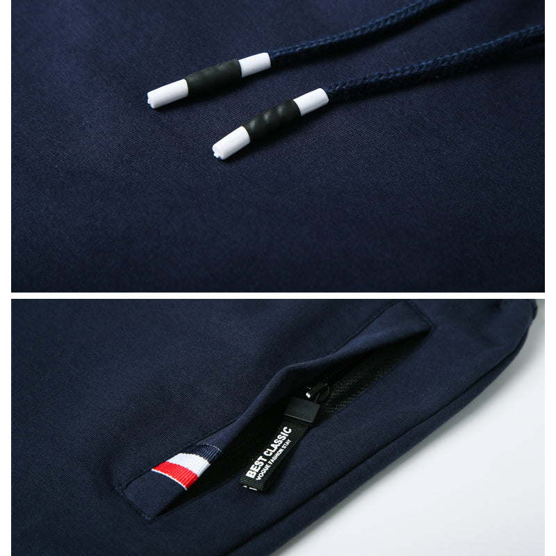 Men's Casual Drawstring Shorts with Zipper Pockets