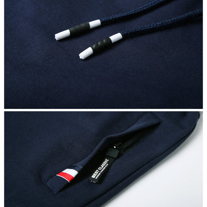 Men's Casual Drawstring Shorts with Zipper Pockets