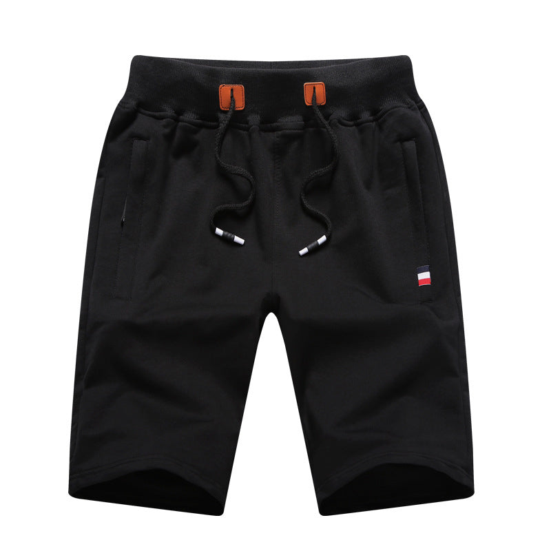 Men's Casual Drawstring Shorts with Zipper Pockets