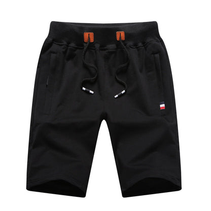 Men's Casual Drawstring Shorts with Zipper Pockets