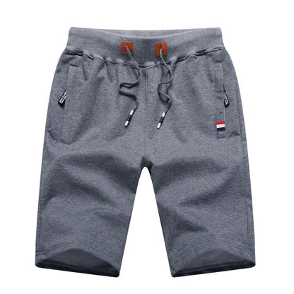 Men's Casual Drawstring Shorts with Zipper Pockets