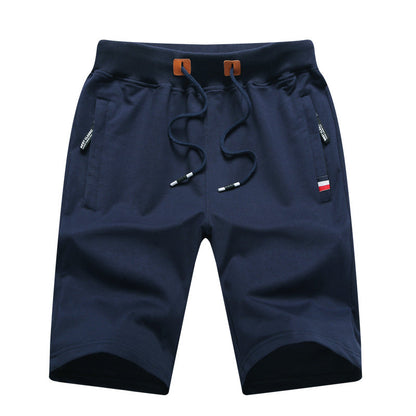 Men's Casual Drawstring Shorts with Zipper Pockets