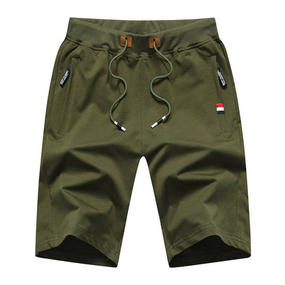 Men's Casual Drawstring Shorts with Zipper Pockets