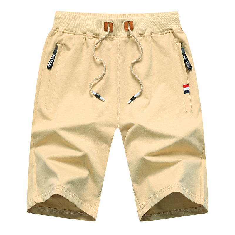 Men's Casual Drawstring Shorts with Zipper Pockets