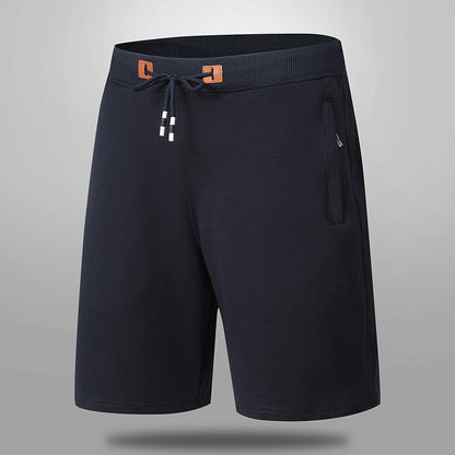 Men's Casual Drawstring Shorts with Zipper Pockets