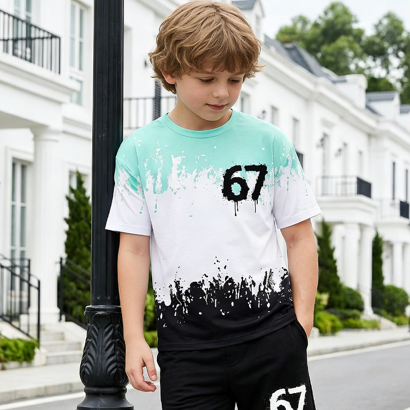 Boys' 3D Print T-Shirt & Shorts Set