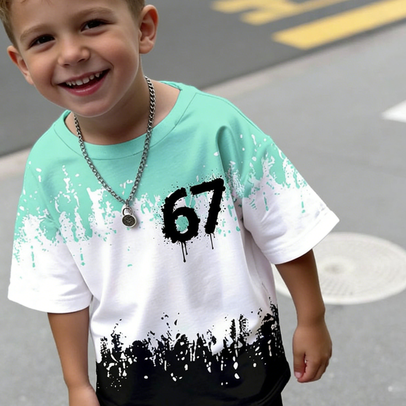 Boys' 3D Print T-Shirt & Shorts Set