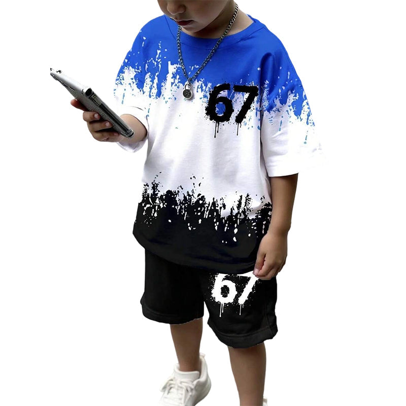 Boys' 3D Print T-Shirt & Shorts Set