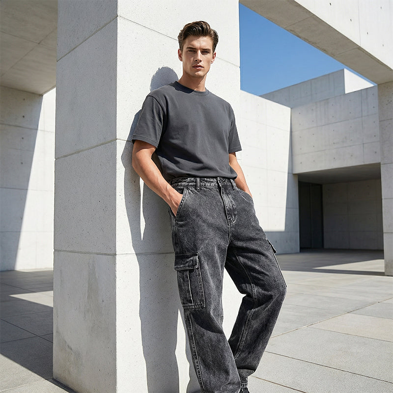 Men's Casual Baggy Cargo Workwear Jeans