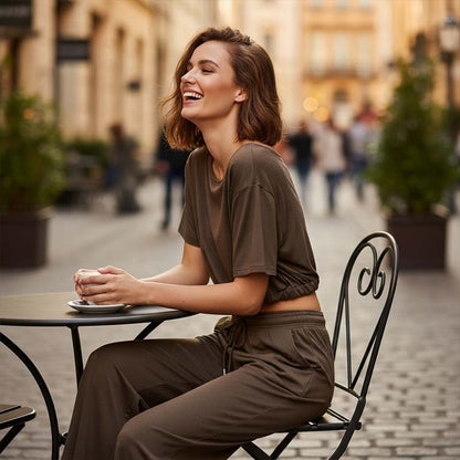 Women's Off-Shoulder Top & Pants 2-Piece Set