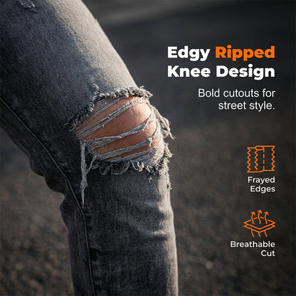 Men's Modern Slim Fit Ripped Denim Pants
