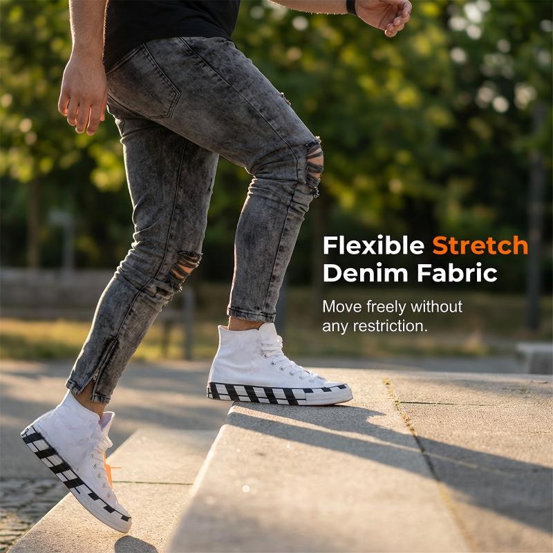Men's Modern Slim Fit Ripped Denim Pants