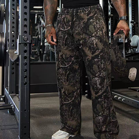 Men's Fashion Camo Wide Leg Joggers