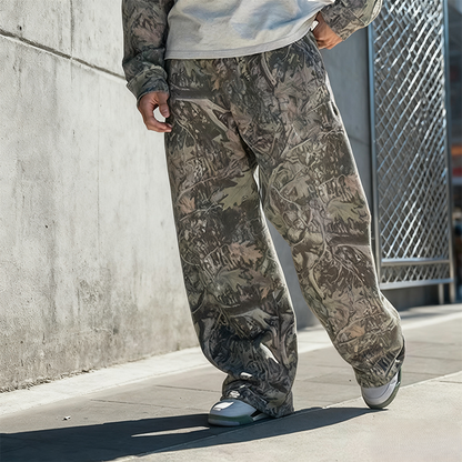 Men's Fashion Camo Wide Leg Joggers