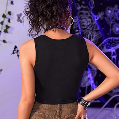 Women's Cutout Sleeveless Crop Tank Top