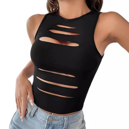 Women's Cutout Sleeveless Crop Tank Top