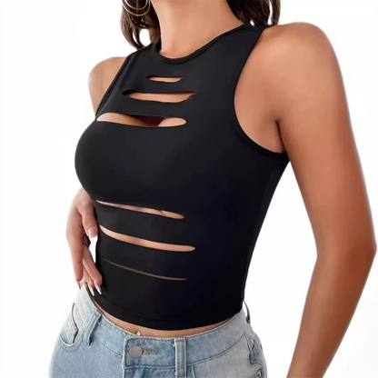 Women's Cutout Sleeveless Crop Tank Top