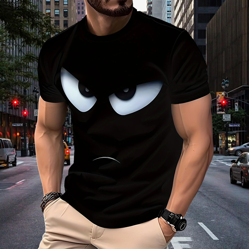 Men's Streetwear Graphic T-Shirt with Eye Print