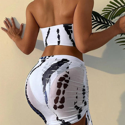 💦Women's Ruched 3-Piece Bikini Set