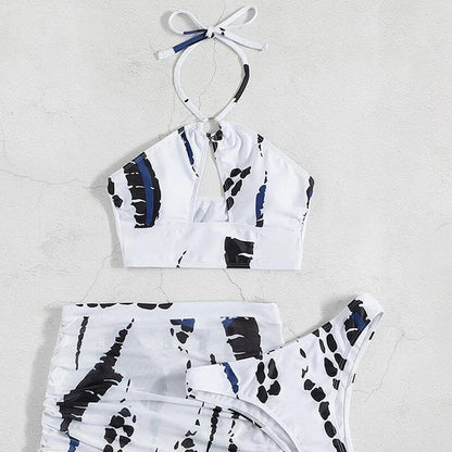 💦Women's Ruched 3-Piece Bikini Set