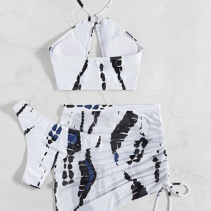 💦Women's Ruched 3-Piece Bikini Set