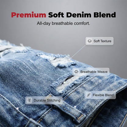 Men's Streetwear Ripped Denim Shorts
