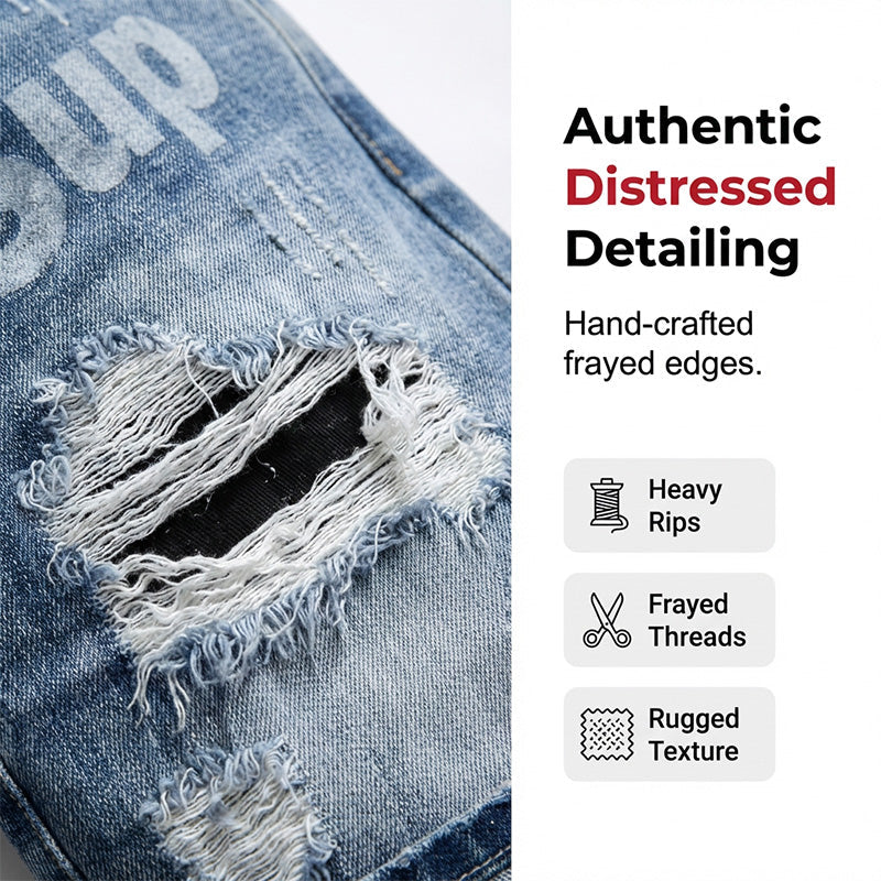 Men's Streetwear Ripped Denim Shorts