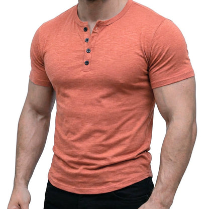 🔥 Men's Short Sleeve Henley T-Shirt – Classic Style, Soft Fabric & Perfect for Everyday Wear 🏠