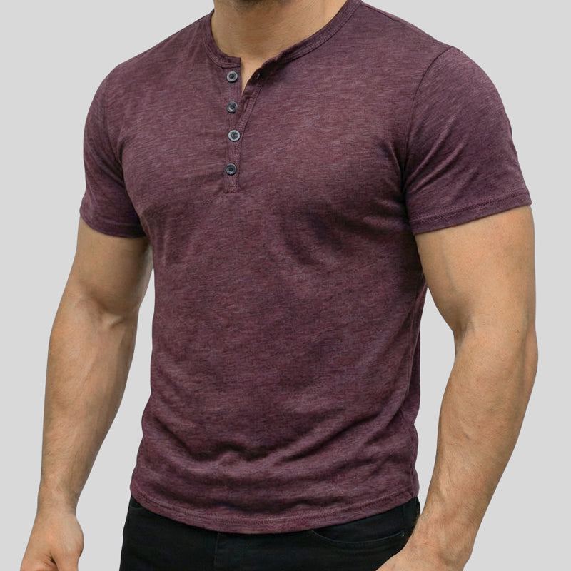 🔥 Men's Short Sleeve Henley T-Shirt – Classic Style, Soft Fabric & Perfect for Everyday Wear 🏠