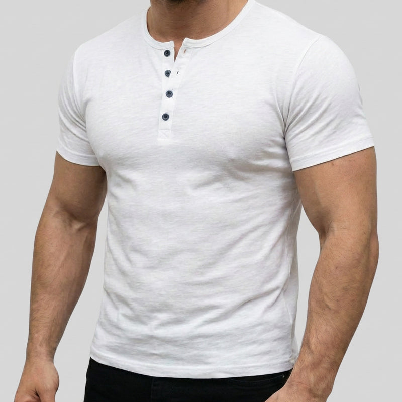 🔥 Men's Short Sleeve Henley T-Shirt – Classic Style, Soft Fabric & Perfect for Everyday Wear 🏠