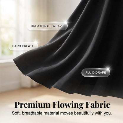 🥳2026 HOT SALE🥳💞50K+ SOLD!💥💕🌿 50% OFF! Elegant Puff Sleeve Dress – V-neck & high waist create hourglass shape. Breathable, wrinkle-resistant. Perfect for mature women. 👗✅