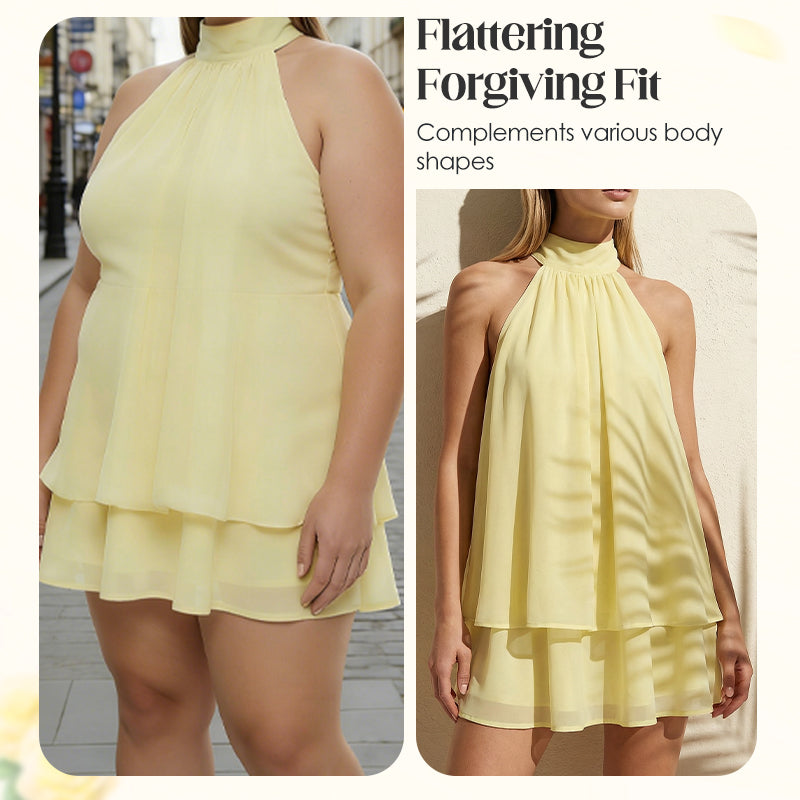 🎉 2026 Sale — Over 15,000 Sold! 💃 Women's Flowy Halter Drop-Waist Mini Dress – Backless & Stunning ✨