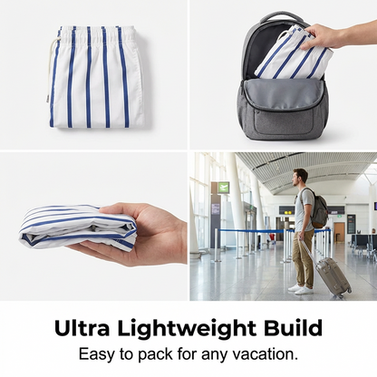 Men's Striped Quick-Dry Lightweight Beach Shorts
