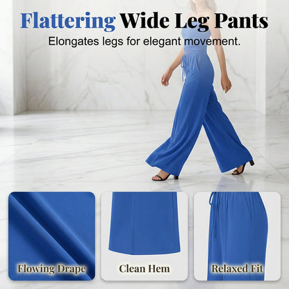 Women's Summer Two-Piece Outfit - Strapless Top & Pants
