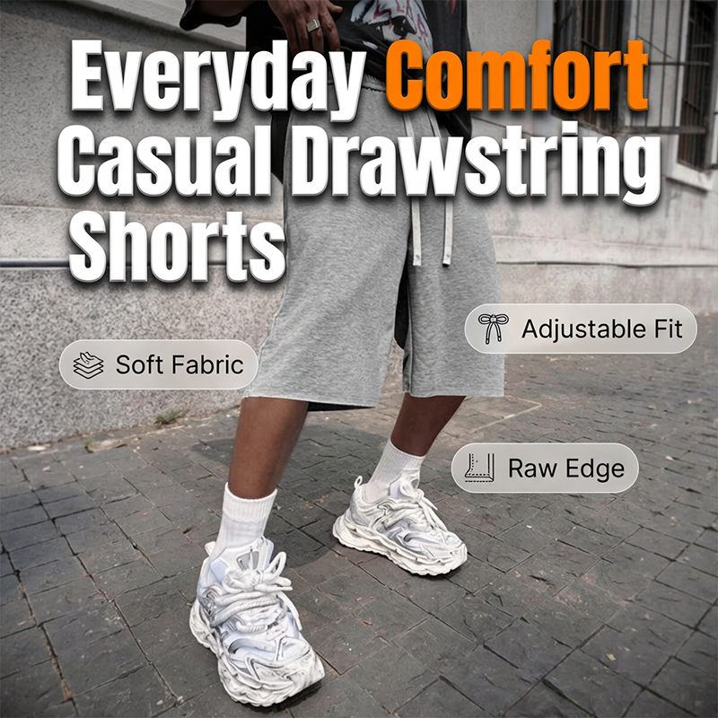 Men's Casual Drawstring Knee-Length Shorts
