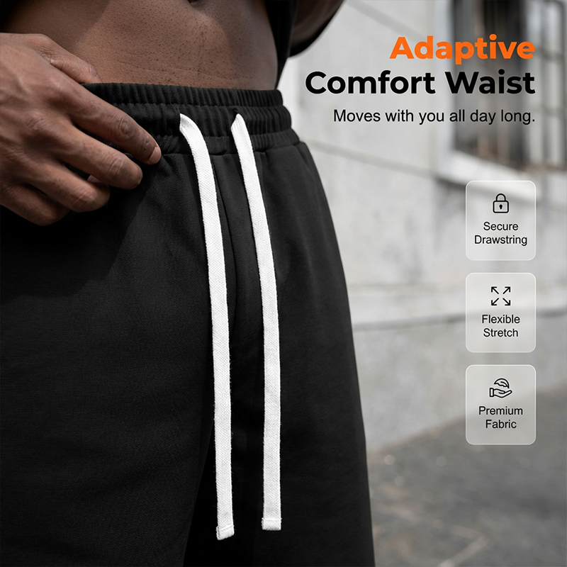 Men's Casual Drawstring Knee-Length Shorts
