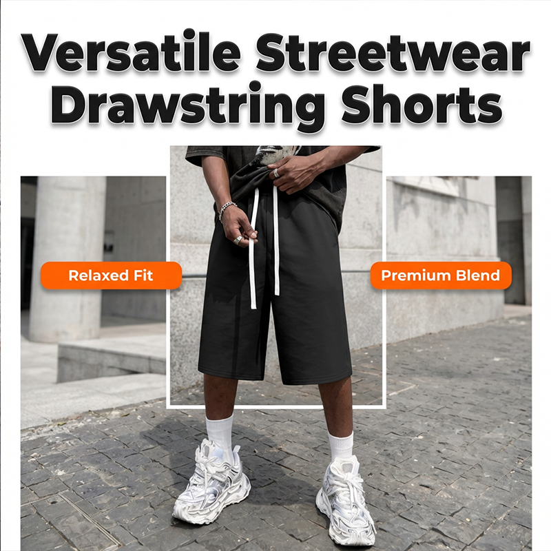 Men's Casual Drawstring Knee-Length Shorts