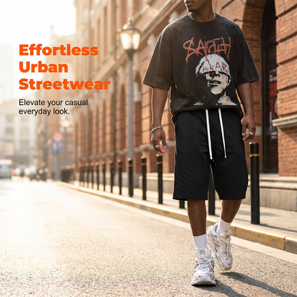 Men's Casual Drawstring Knee-Length Shorts