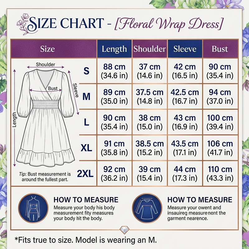 ⏳Limited-time 50% off⏰Women's Floral V-Neck Ruffle Hem A-Line Dress💐👗