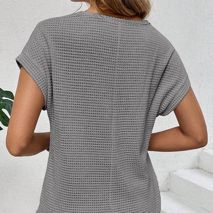 Knitted Mesh Short Sleeve Top