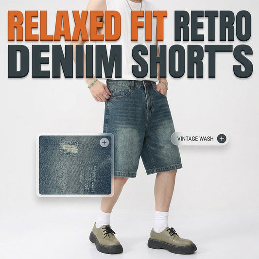 Men's Vintage Relaxed Fit Denim Shorts