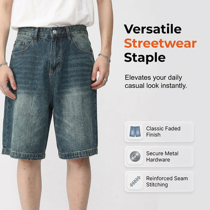 Men's Vintage Relaxed Fit Denim Shorts